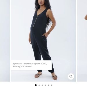 Ingrid & Isabel Black Sleeveless Maternity Jumpsuit with Zip